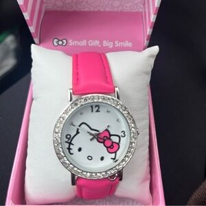 Hello Kitty Pink Strap Watch with Rhinestones